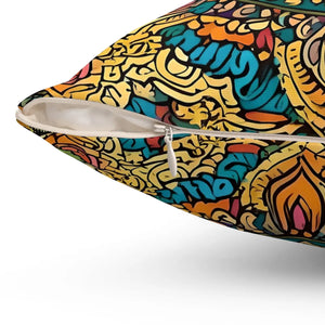Vibrant Indian Pattern – Spun Polyester Square - Dipaliz - Pillows
