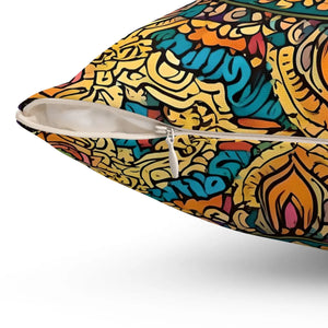 Vibrant Indian Pattern – Spun Polyester Square - Dipaliz - Pillows