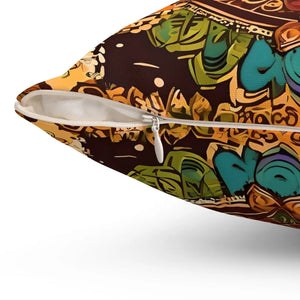 Vibrant Indian Pattern Pillow – Spun Polyester - Dipaliz - Throw Pillows