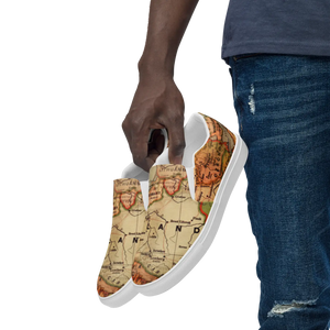 Vintage Map Canvas Shoes - Men’s Slip Urban Style - Dipaliz - Sneakers