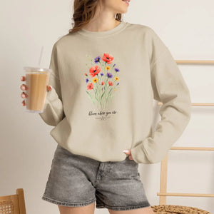 Dipaliz Watercolor Bouquet Sweatshirt Soft Cotton - Sweatshirts