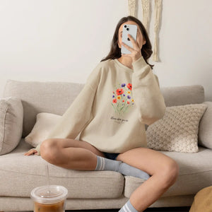 Dipaliz Watercolor Bouquet Sweatshirt Soft Cotton - Sweatshirts