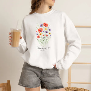 Dipaliz Watercolor Bouquet Sweatshirt Soft Cotton - Sweatshirts