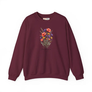 Dipaliz Watercolor Bouquet Sweatshirt Soft Cotton - Sweatshirts