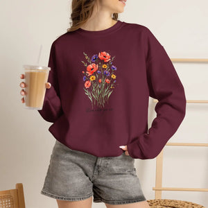 Dipaliz Watercolor Bouquet Sweatshirt Soft Cotton - Sweatshirts