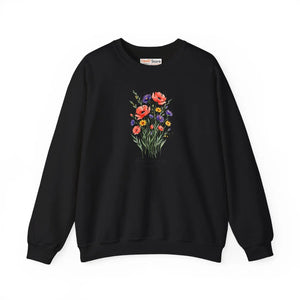 Dipaliz Watercolor Bouquet Sweatshirt Soft Cotton - Sweatshirts
