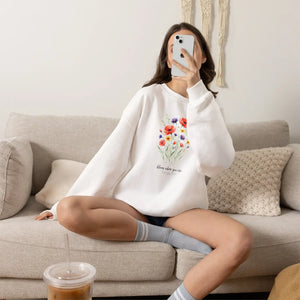 Dipaliz Watercolor Bouquet Sweatshirt Soft Cotton - Sweatshirts