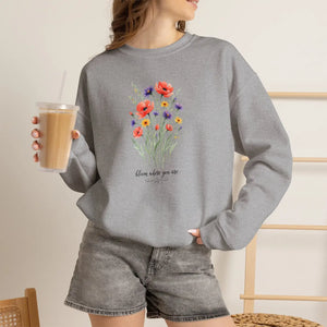 Dipaliz Watercolor Bouquet Sweatshirt Soft Cotton - Sweatshirts