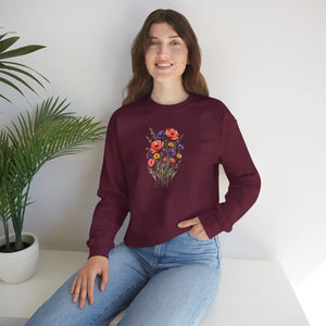 Dipaliz Watercolor Bouquet Sweatshirt Soft Cotton - Sweatshirts
