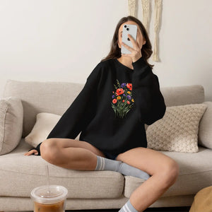 Dipaliz Watercolor Bouquet Sweatshirt Soft Cotton - Sweatshirts