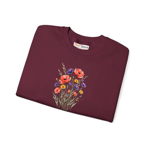 Dipaliz Watercolor Bouquet Sweatshirt Soft Cotton - Sweatshirts