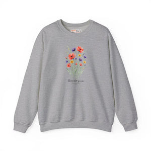 Dipaliz Watercolor Bouquet Sweatshirt Soft Cotton - Sweatshirts