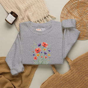 Dipaliz Watercolor Bouquet Sweatshirt Soft Cotton - Sweatshirts
