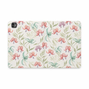 Dipaliz Watercolor Tablet Folio Pink Floral Vegan Leather - Computer Accessories