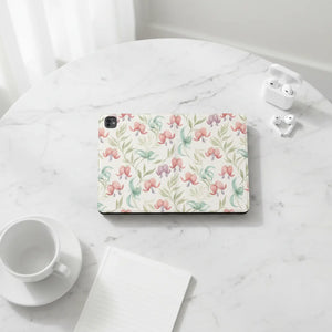 Dipaliz Watercolor Tablet Folio Pink Floral Vegan Leather - Computer Accessories