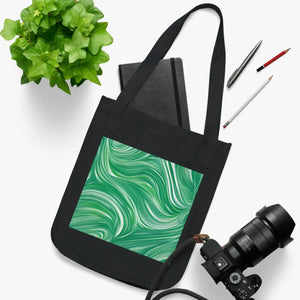 Vibrant Canvas Tote Bag - Avy Pattern on Green - Dipaliz - Bags
