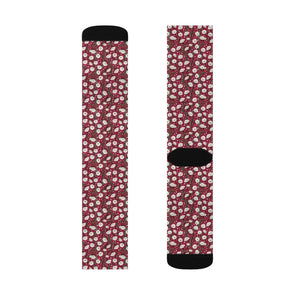 White Daisy Flowers Socks - Cushioned Comfort - Dipaliz