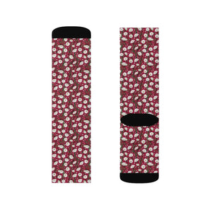 White Daisy Flowers Socks - Cushioned Comfort - Dipaliz