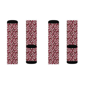 White Daisy Flowers Socks - Cushioned Comfort - Dipaliz