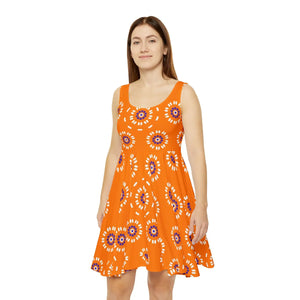 White Flower Skater Dress – Flattering Fit - Dipaliz - Dresses - Xs