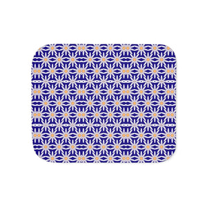 Sherpa Blanket – White Flowers Geometric Pattern - Dipaliz - Blankets
