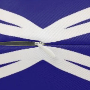 White Flowers on Blue Spun Polyester Lumbar Pillow - Dipaliz - 20’’ × 14’’ - Pillows