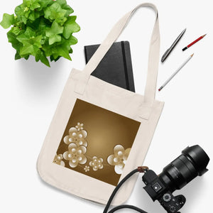 White Flowers Canvas Tote Bag - Organic Cotton - Dipaliz - Shopping Totes