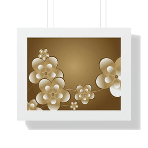 Modern Framed Horizontal Poster - White Flowers Digital Art - Dipaliz - Posters Prints & Visual Artwork