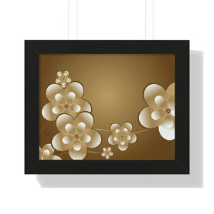 Modern Framed Horizontal Poster - White Flowers Digital Art - Dipaliz - Posters Prints & Visual Artwork