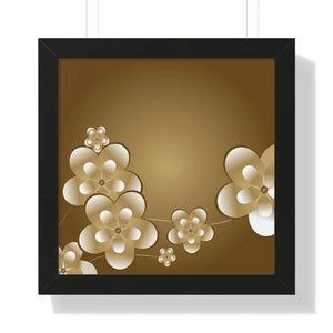Modern Framed Horizontal Poster - White Flowers Digital Art - Dipaliz - Posters Prints & Visual Artwork