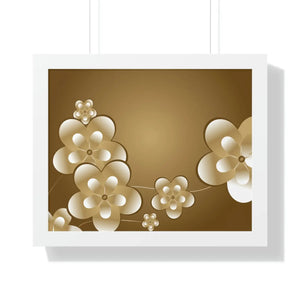Modern Framed Horizontal Poster - White Flowers Digital Art - Dipaliz - Posters Prints & Visual Artwork