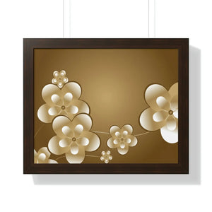 Modern Framed Horizontal Poster - White Flowers Digital Art - Dipaliz - Posters Prints & Visual Artwork