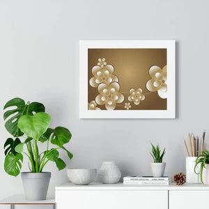 Modern Framed Horizontal Poster - White Flowers Digital Art - Dipaliz - Posters Prints & Visual Artwork