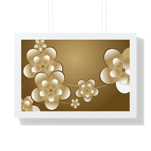 Modern Framed Horizontal Poster - White Flowers Digital Art - Dipaliz - Posters Prints & Visual Artwork