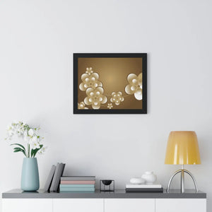 Modern Framed Horizontal Poster - White Flowers Digital Art - Dipaliz - Posters Prints & Visual Artwork