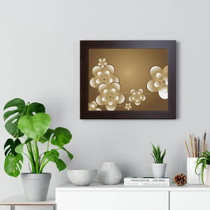 Modern Framed Horizontal Poster - White Flowers Digital Art - Dipaliz - Posters Prints & Visual Artwork