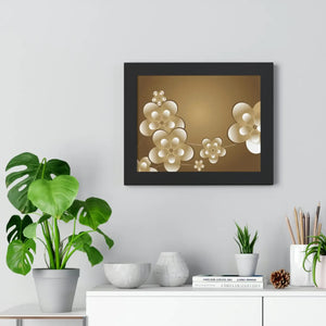 Modern Framed Horizontal Poster - White Flowers Digital Art - Dipaliz - Posters Prints & Visual Artwork