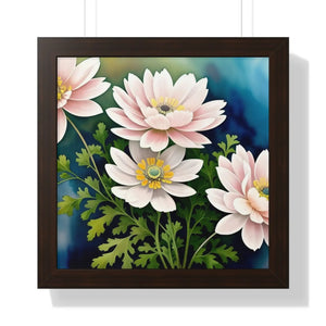 White Flowers Framed Vertical Poster – Matte - Dipaliz - Posters Prints & Visual Artwork