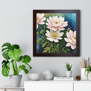 White Flowers Framed Vertical Poster – Matte - Dipaliz - Posters Prints & Visual Artwork