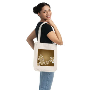 White Flowers Tote Bag - Eco Floral Canvas Daily Style - Dipaliz - Shopping Totes