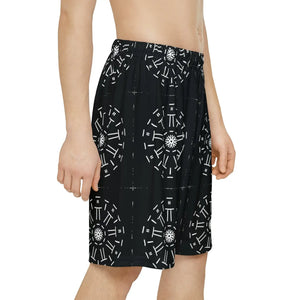 Performance Men’s Sports Shorts - White Pattern Gym Wear - Dipaliz - Xs