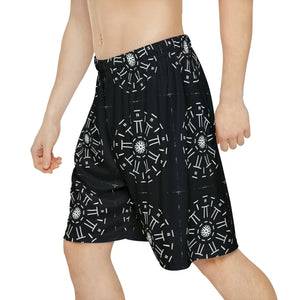 Performance Men’s Sports Shorts - White Pattern Gym Wear - Dipaliz - Xs