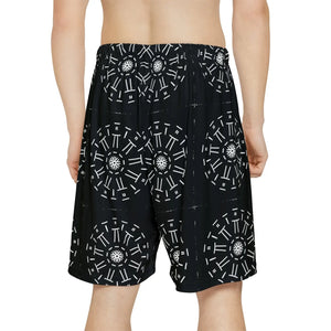 Performance Men’s Sports Shorts - White Pattern Gym Wear - Dipaliz - Xs