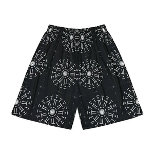 Performance Men’s Sports Shorts - White Pattern Gym Wear - Dipaliz - Xs