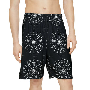 Performance Men’s Sports Shorts - White Pattern Gym Wear - Dipaliz - Xs