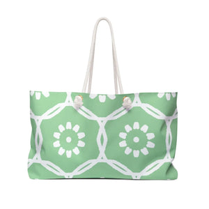 Green Weekender Bag - Geometric Pattern Polyester - Dipaliz - 24’’ × 13’’ - Bags
