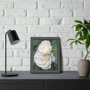 Elegant Framed Paper Posters - White Roses Fine Art - Dipaliz - Prints & Visual Artwork