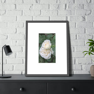 Elegant Framed Paper Posters - White Roses Fine Art - Dipaliz - Prints & Visual Artwork