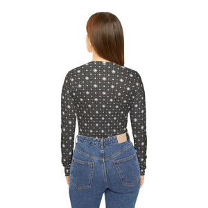 Charcoal Starburst Women’s Long Sleeve V-neck Shirt (aop) - T-shirts