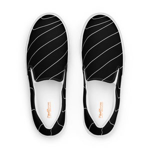 Canvas Shoes with White Stripes - Men’s Slip on Comfort - Dipaliz